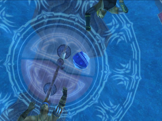 Wakka faces the Psyches while Tidus resuces Yuna