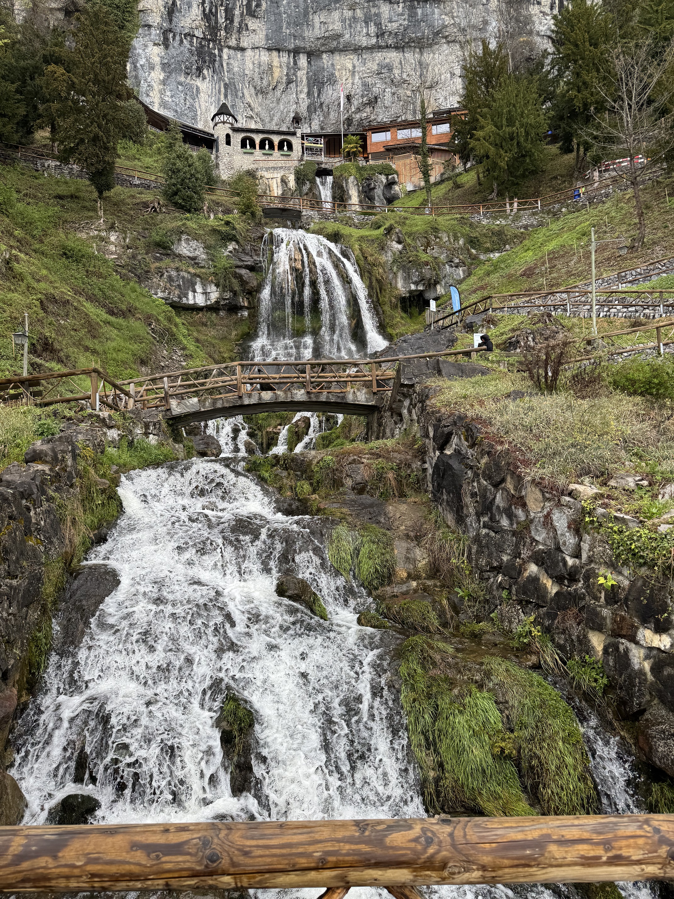 The St. Beatus Caves are formed from waterfalls