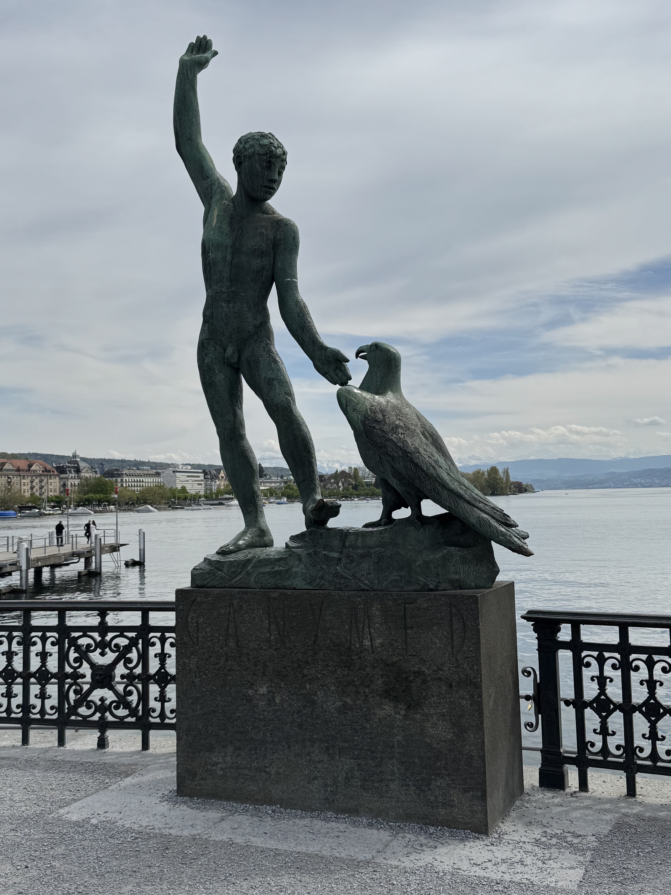 I visited the Ganymede statue on the lake in Zurich